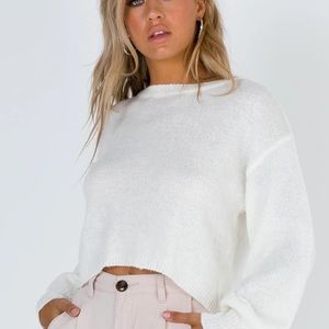 NWOT Princess Polly NEVEAH CROPPED SWEATER WHITE